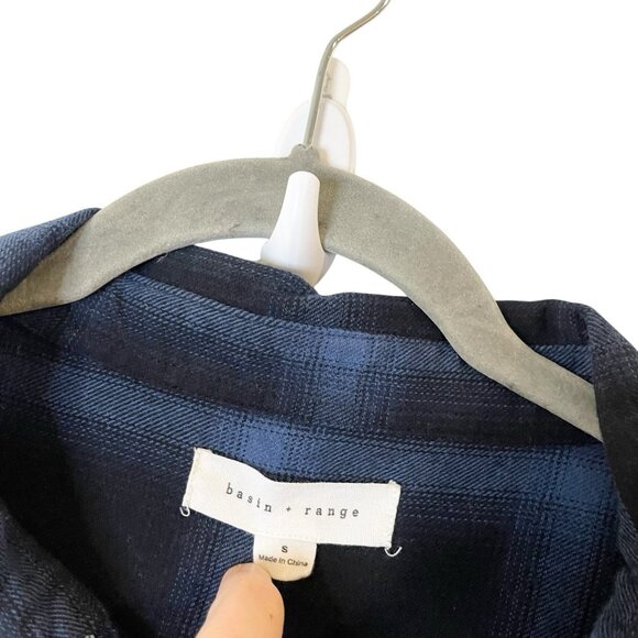 Basin and Range Women Blue Black Plaid Flannel Button Down Shirt Dress Fall S - Picture 5 of 6